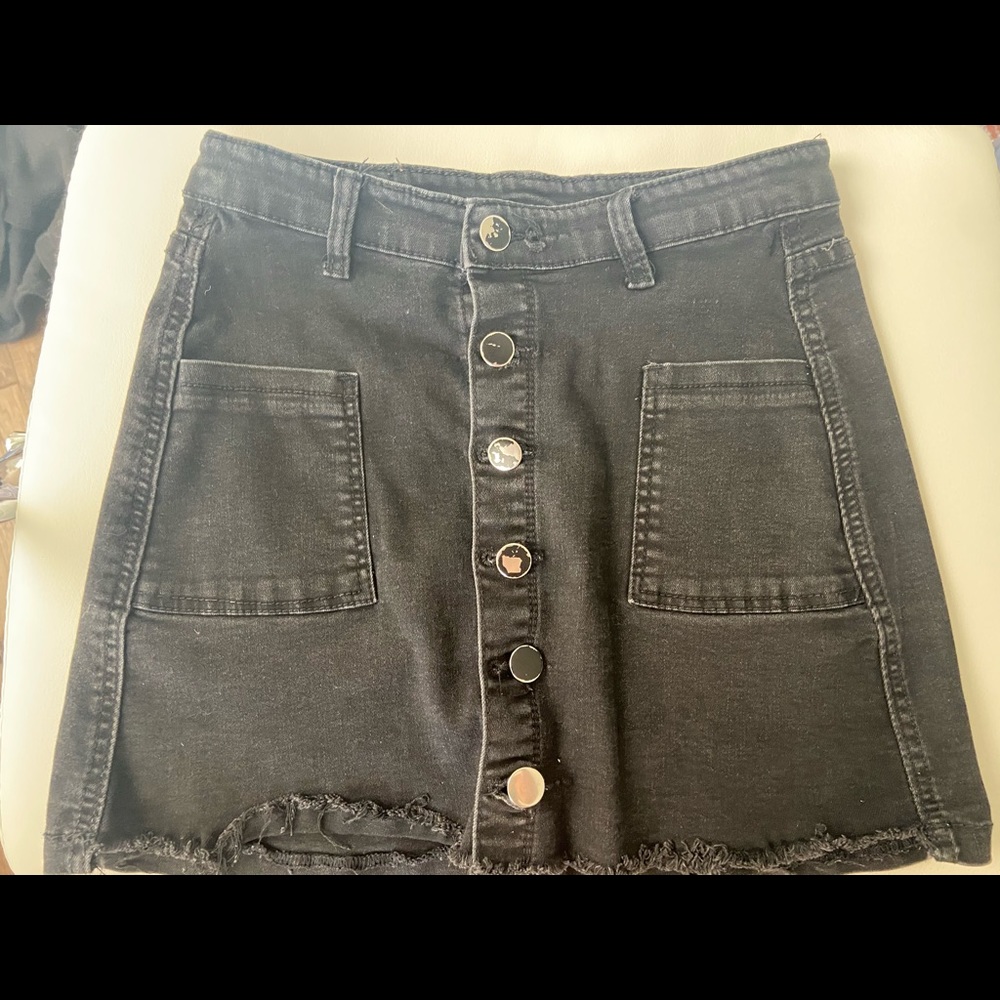 black denim skirt